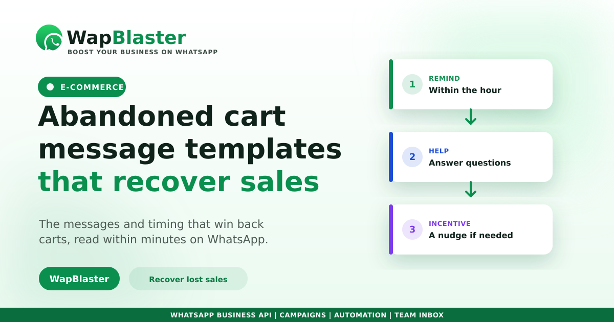 WhatsApp Abandoned Cart Message Templates That Recover Sales (2026)