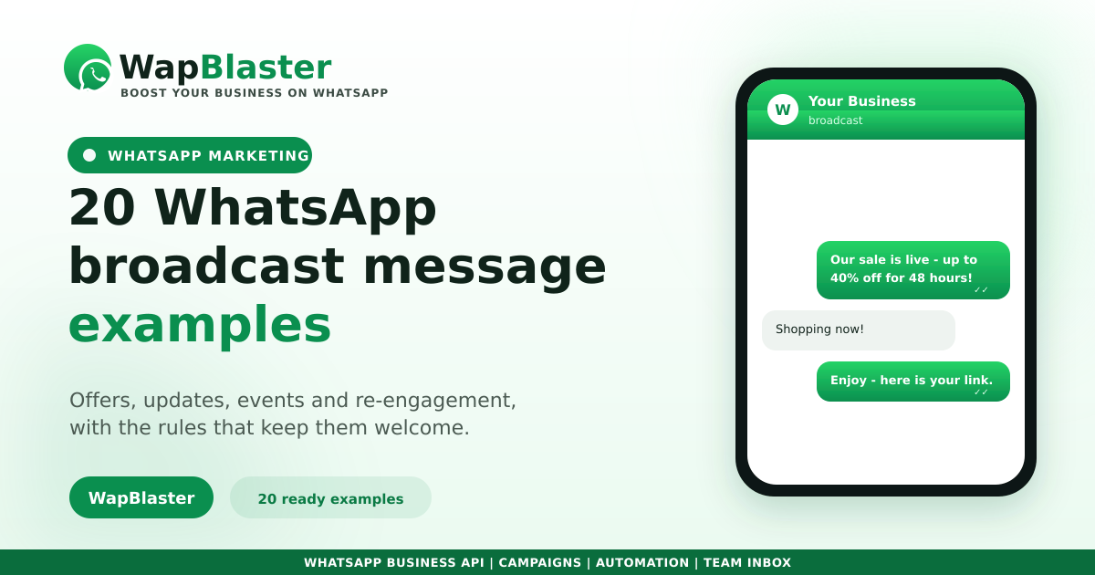 20 WhatsApp Broadcast Message Examples for Every Business (2026)