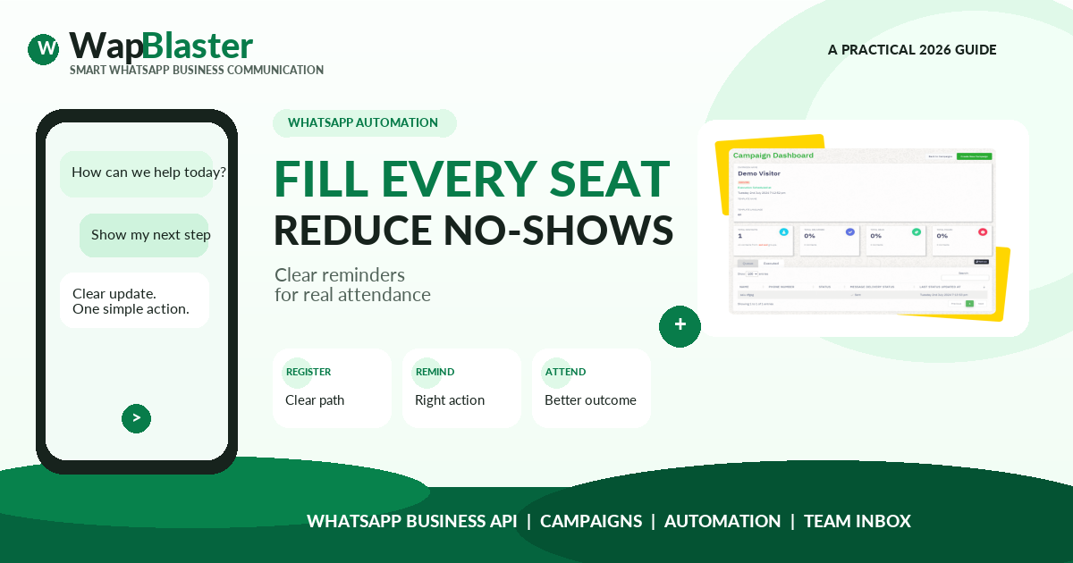 WhatsApp Event Registration and Reminder Workflow: Fill Seats and Reduce No-Shows (2026)