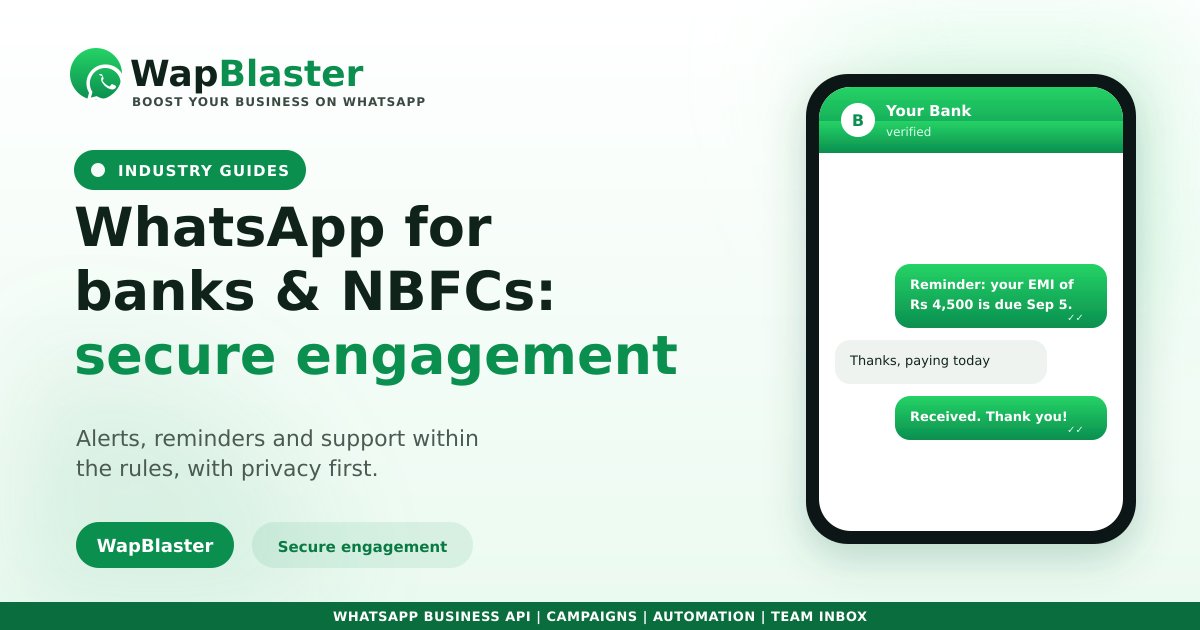 WhatsApp for Banks and NBFCs: Secure Engagement in 2026