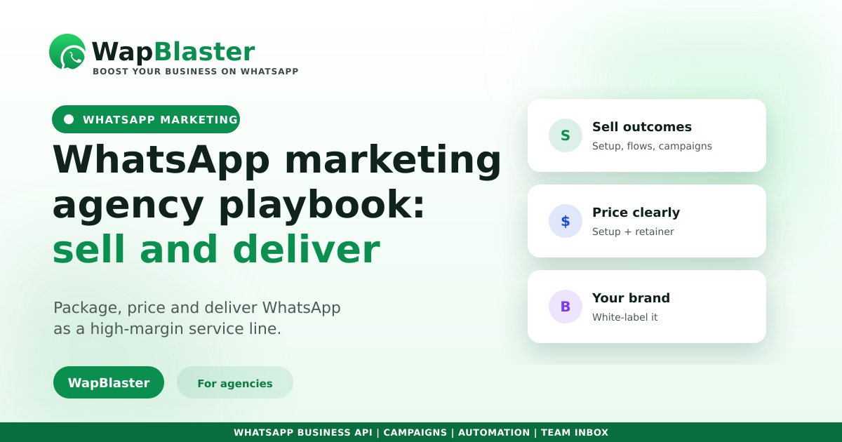 WhatsApp Marketing Agency Playbook: Sell and Deliver It (2026)